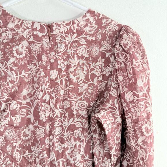 Vici Olivaceous Purple White Floral V Neck Tiered Mini Dress Small - Picture 7 of 8